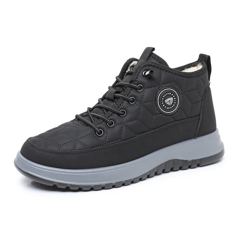 Fleece-lined, Insulated Snow Boots With A Thick Sole And Round Toecasual Athletic Shoes