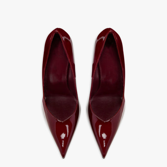 Summer New High Heel Chunky Heel Patent Leather Low-cut Pointed Toe Shoes