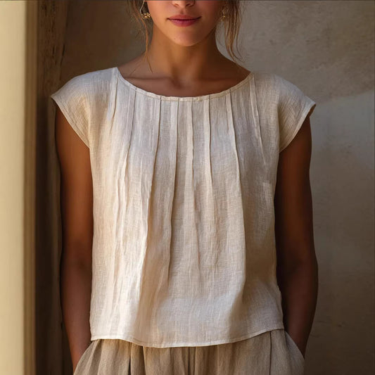 European-style Fashionable Round-neck Ruffle-sleeve Shirt