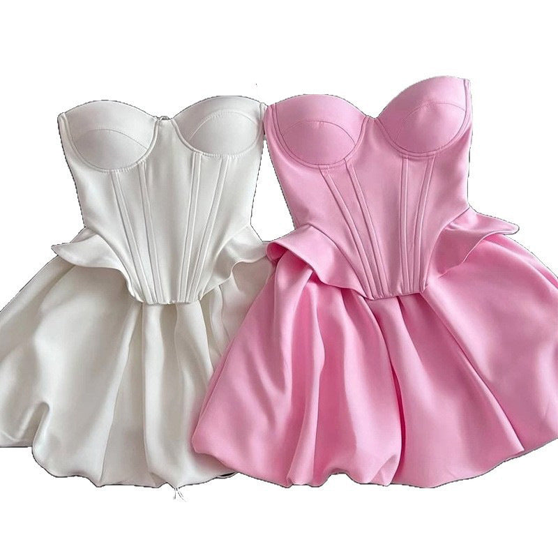 Sexy Chic Tube Short Top And Bud-Shape Skirt Set
