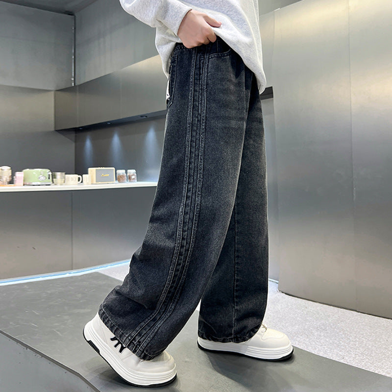 Korean Style Big Children Thick Warm Pants