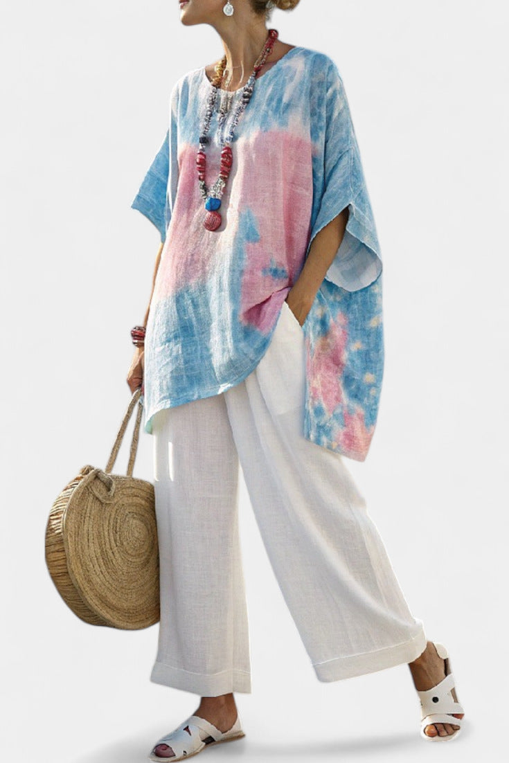 Plus-size Loose Casual Women's Beach Two-piece Set