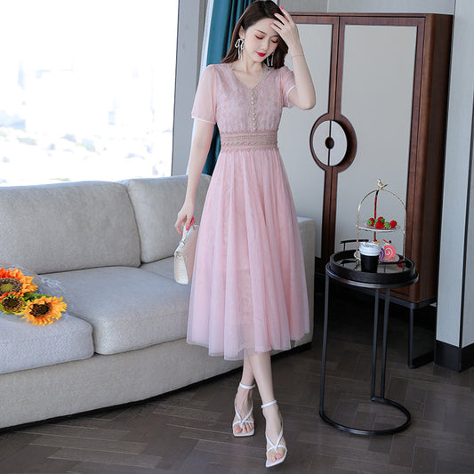 French Chiffon Skirt With Waistband For Slimming Effect