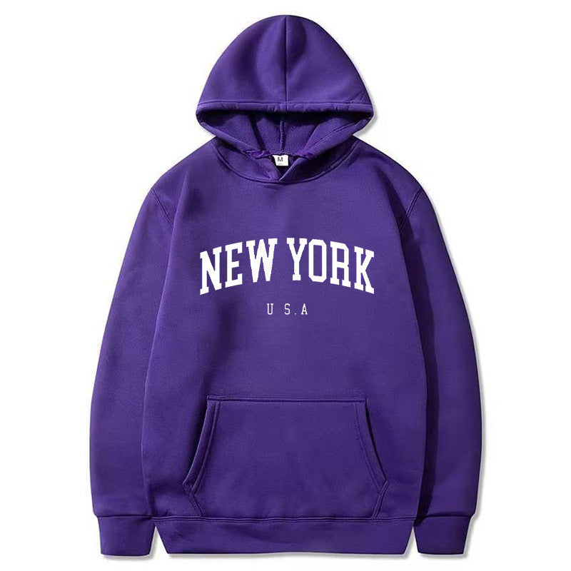 Printed Casual Sports Velvet Padded Hooded Sweatshirt Women's Autumn And Winter