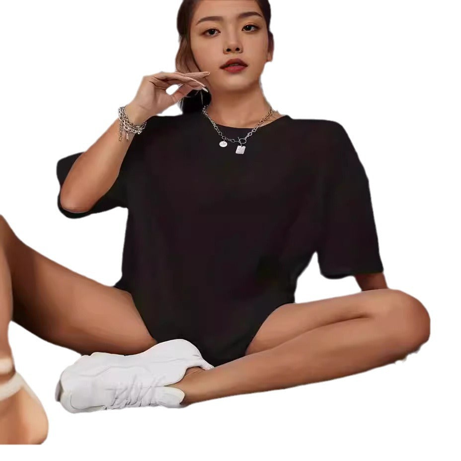 Women's Fashion Casual Home Commuter All-matching Round Neck Short Sleeve T-shirt
