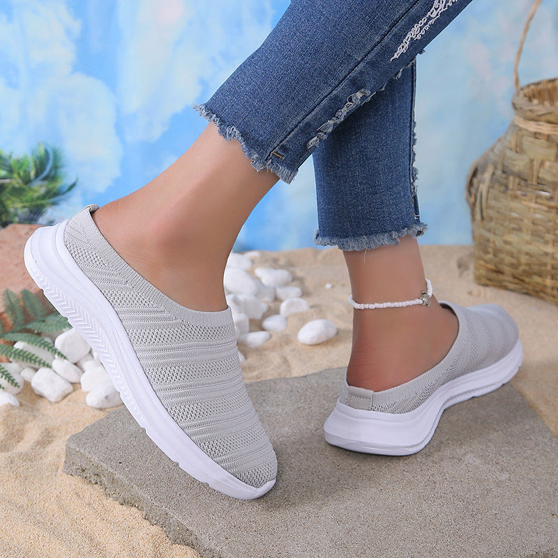 Mesh Breathable Flying Woven Women's Shoes Slip-on