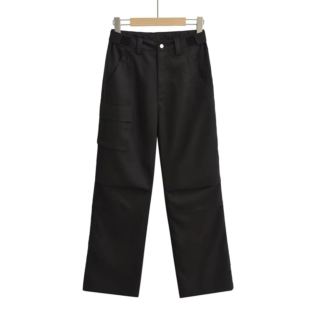 Adjustable Velcro Overalls Pocket Loose Casual Pants
