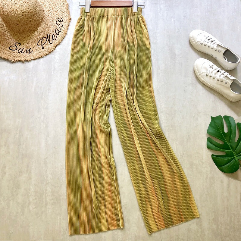 Spring And Summer Women's Wide-legged Pants High Waist Pleated