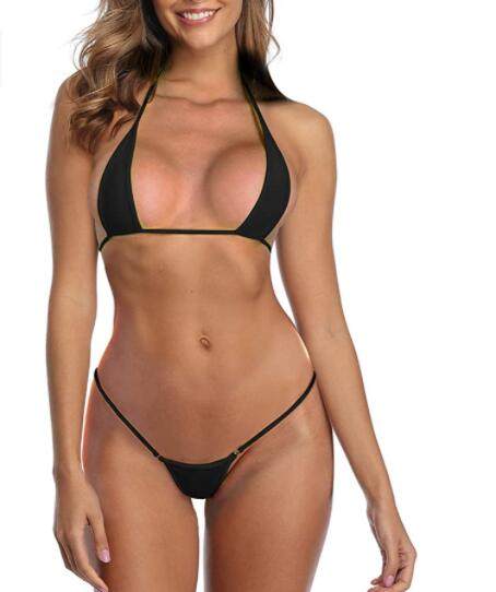 Womens Mini Sheer Three-Piece Bikini Set