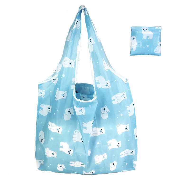 Floral Cloth Portable Shopping Bag Polyester Folding 190T