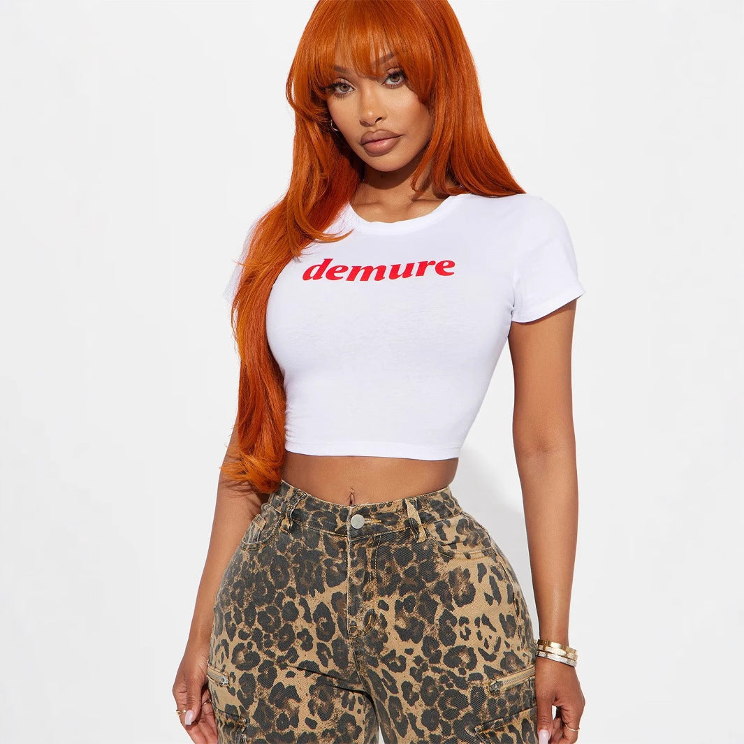 Rundhalset maven-bar Cropped T-shirt Kortærmet
