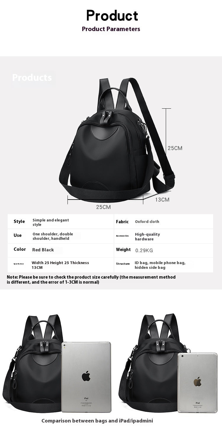 Large Capacity Travel Women's Casual Oxford Cloth Backpack