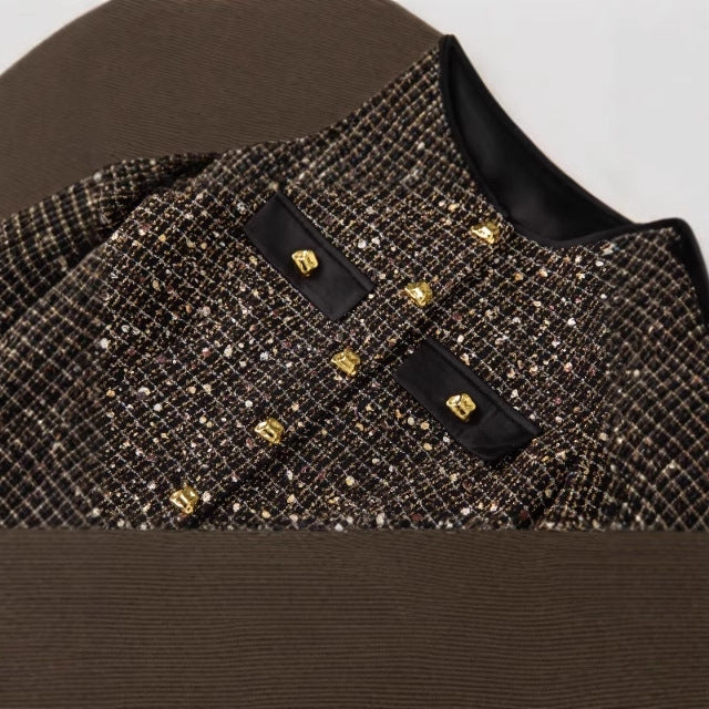Chanel-style Elegant Solid-color Mesh Skirt With A Sophisticated Vibe