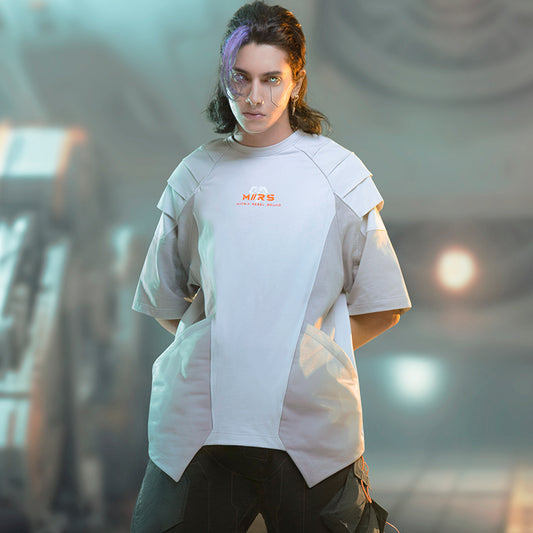 Løs Mecha Mesh Color Blocking Kortærmet