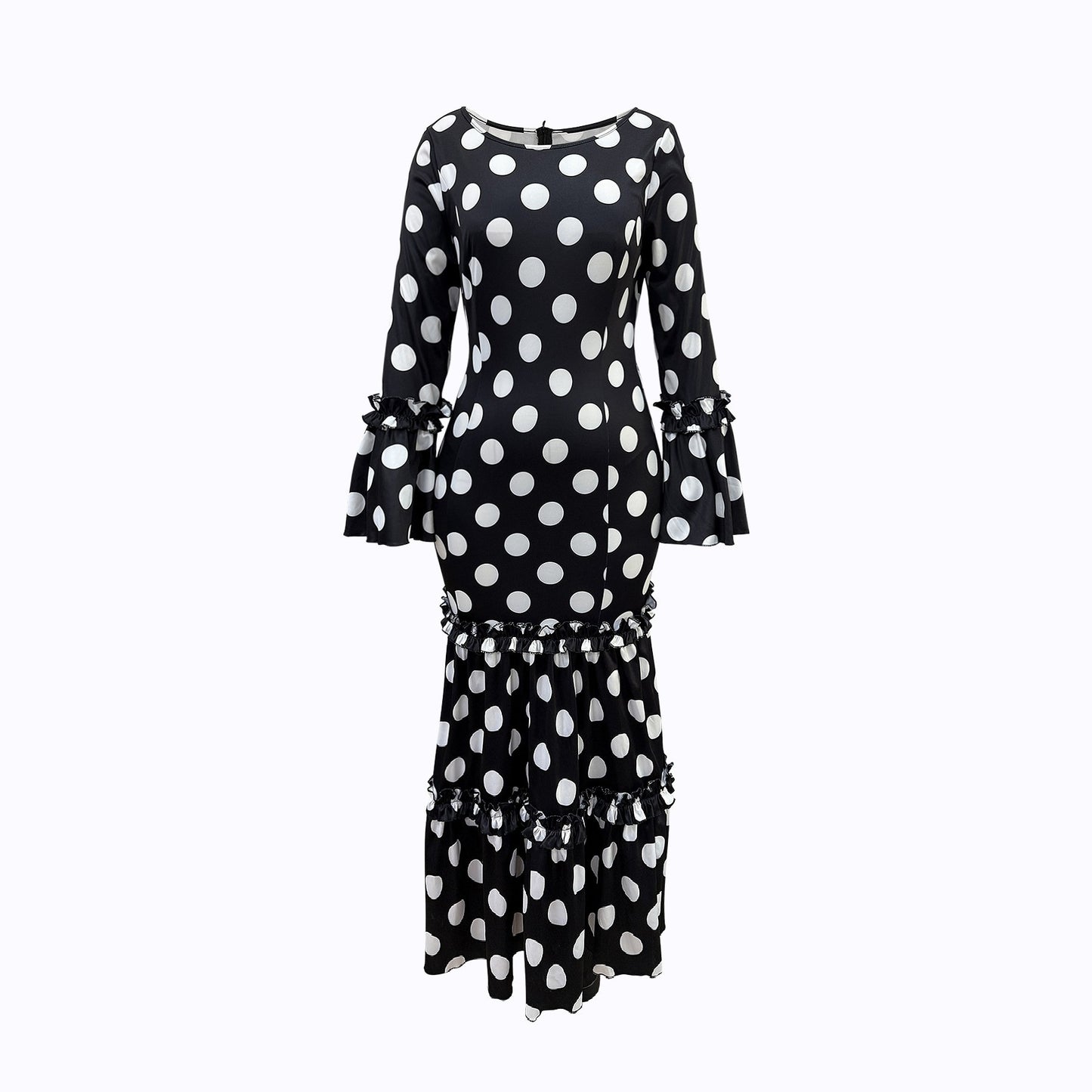 Womens Retro French Polka-Dot Dress