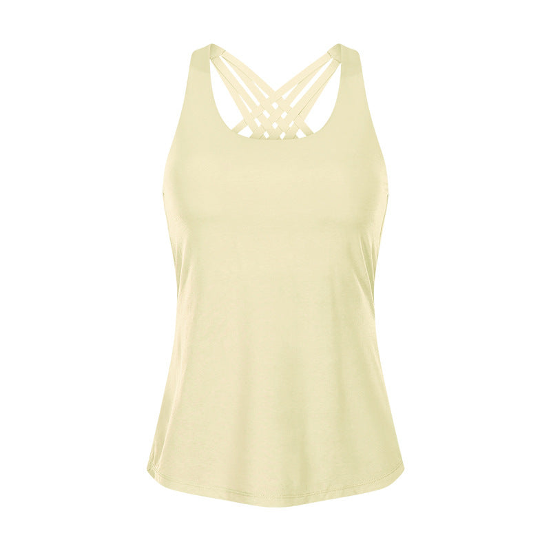 Sports Yoga Vest Women's Push-up Running Blouse Loose Workout Clothes