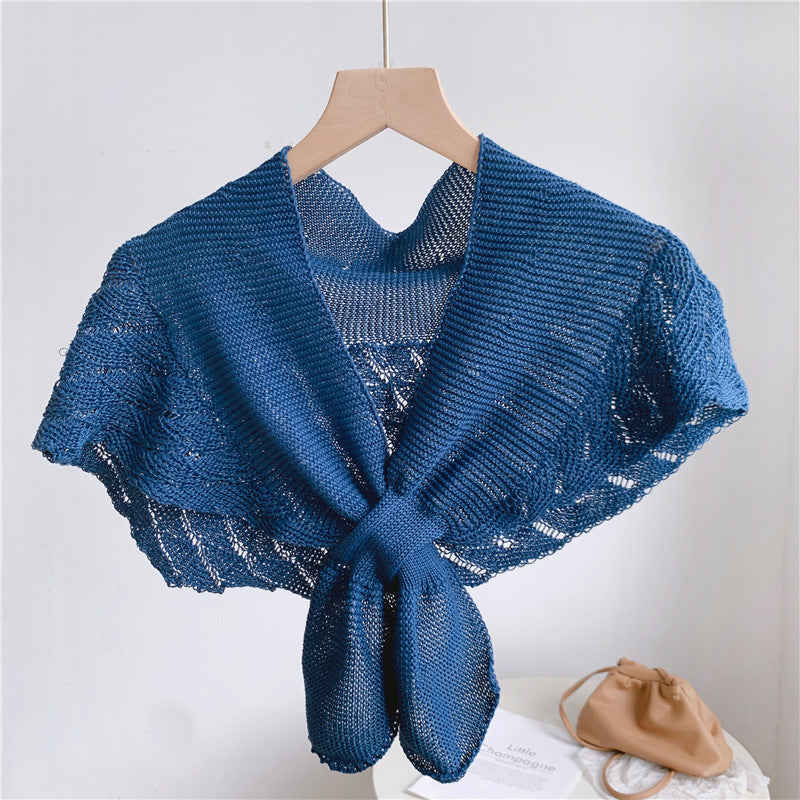 Fishtail Shawl Socialite Style Cervical Support Knitted Air-conditioned Room Detachable Collar
