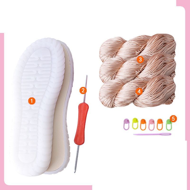Handwoven Hollow Thread Crystal Sole Bean Shoe Material Bag