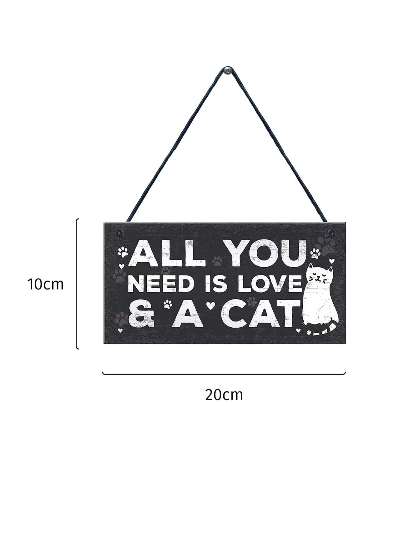Wooden Cat Pendant For Pets Vintage Style