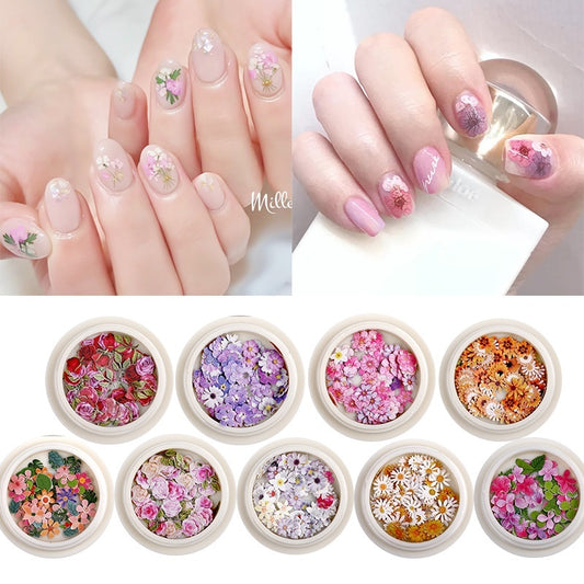 Nail Art Wood Pulp Slice Flower Mixed Nail Sticker DIY Accessories