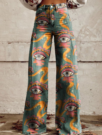 European And American Plus Size Women's Casual Pants Thin Wide Leg