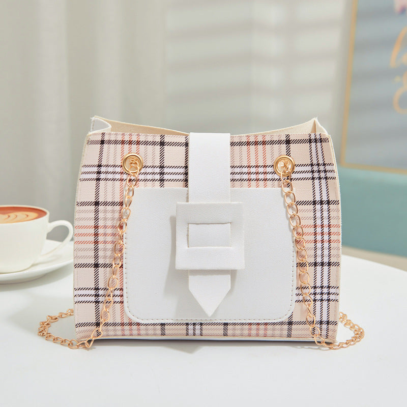Korean Version Of The Western-style Plaid One-shoulder Messenger Bag