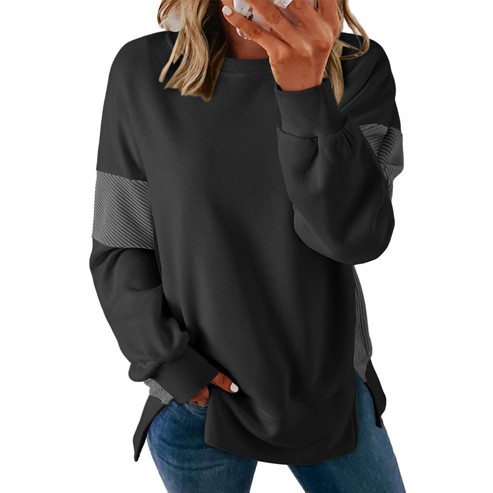Rund Hals Multicolor Rund Hals All-match Afslappet Løs Sweatshirt
