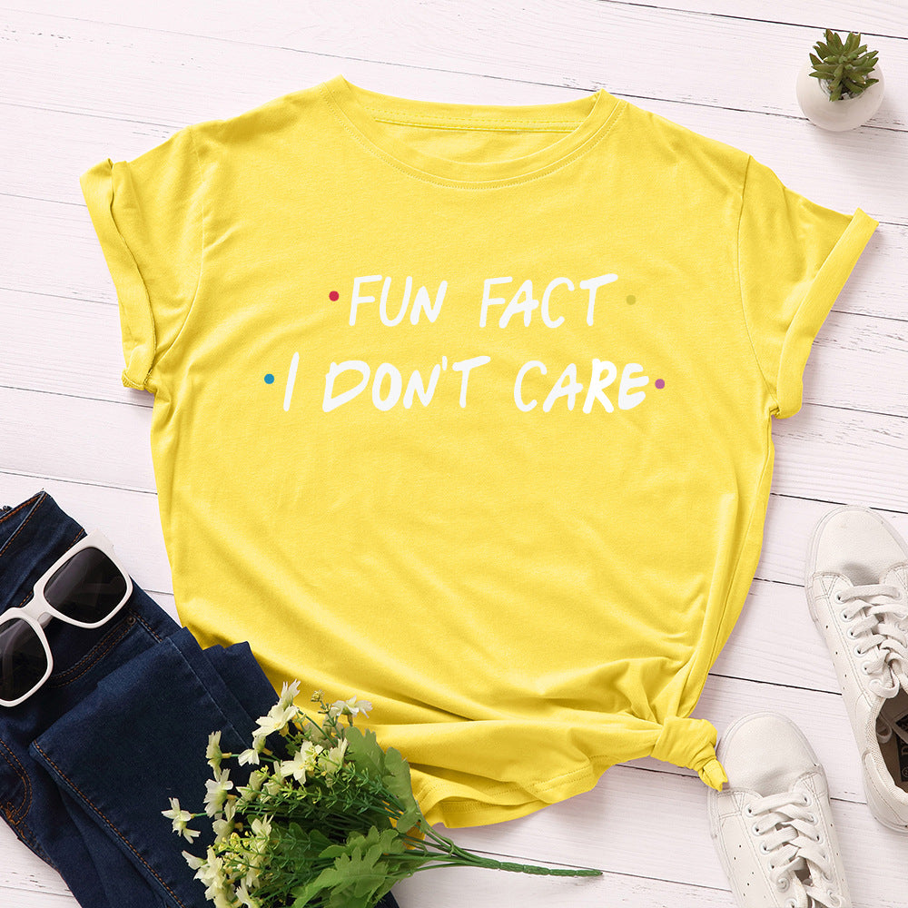 Women's Loose Round Neck Short Sleeve Cotton T-Shirt