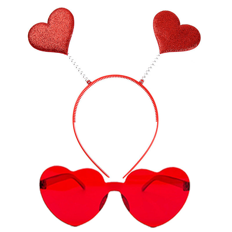 Red Heart Headband Accessories Three-dimensional