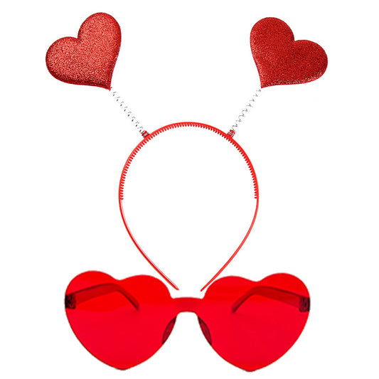 Red Heart Headband Accessories Three-dimensional