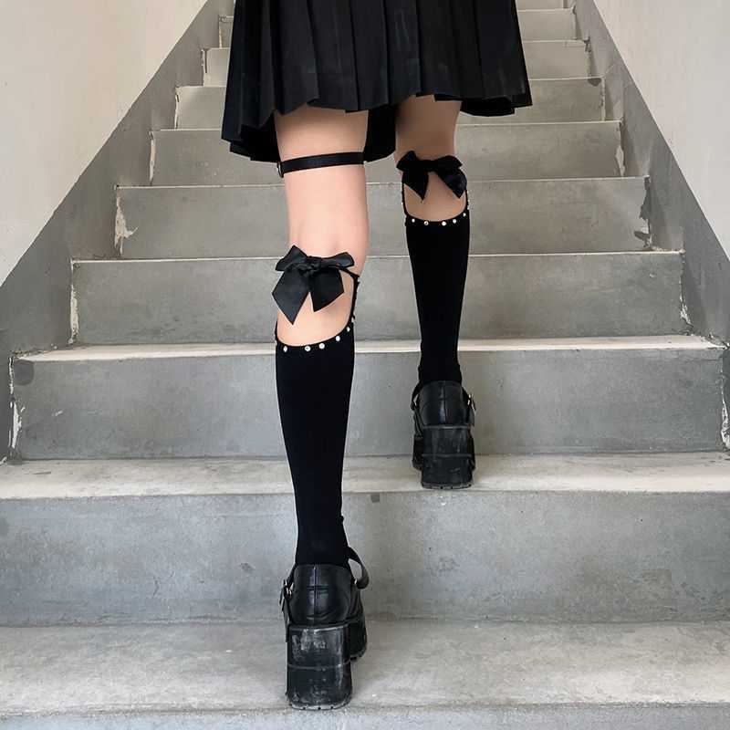 Fashionable Cross Straps Over-the-knee Socks