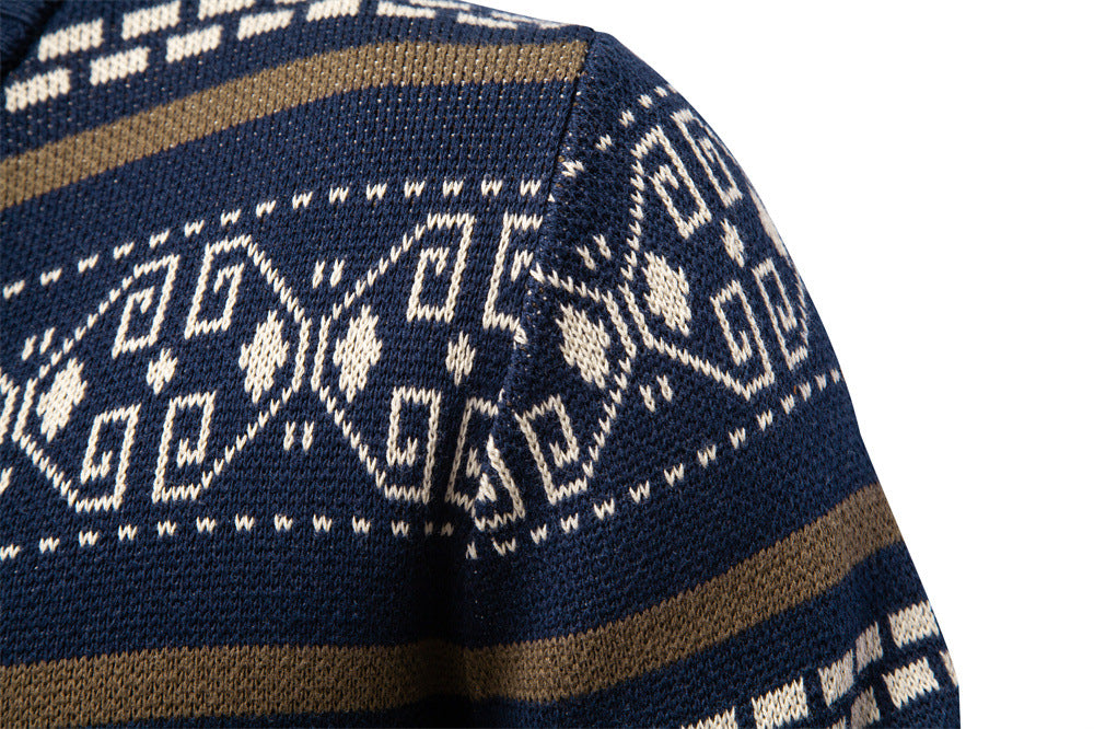 Herremodesweater Strikket jakke med lynlås
