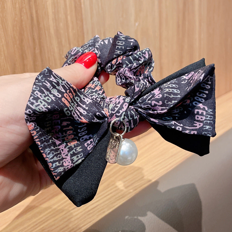 French Retro Style Letters Female Tie Hair Fashion Floating Headband Rope