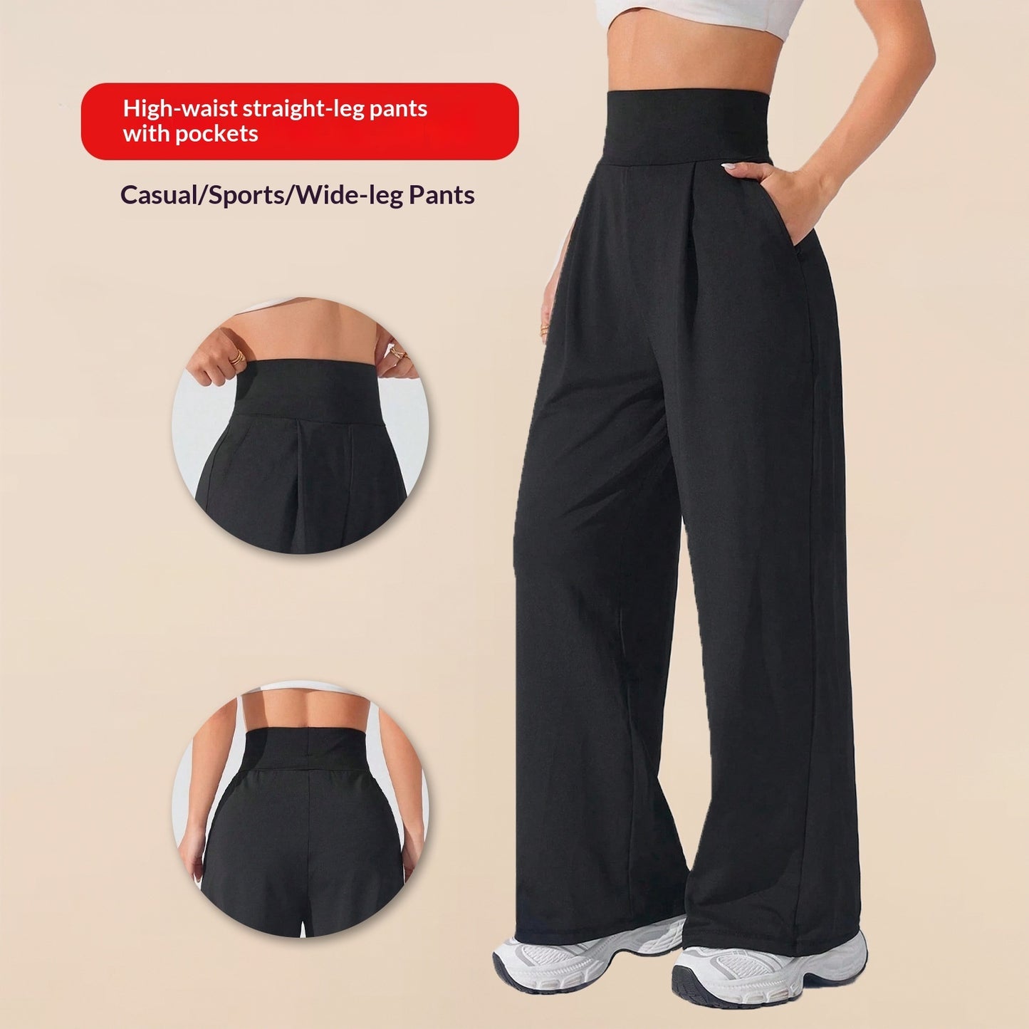 Ladies' Slimming High-Waisted Straight Pants