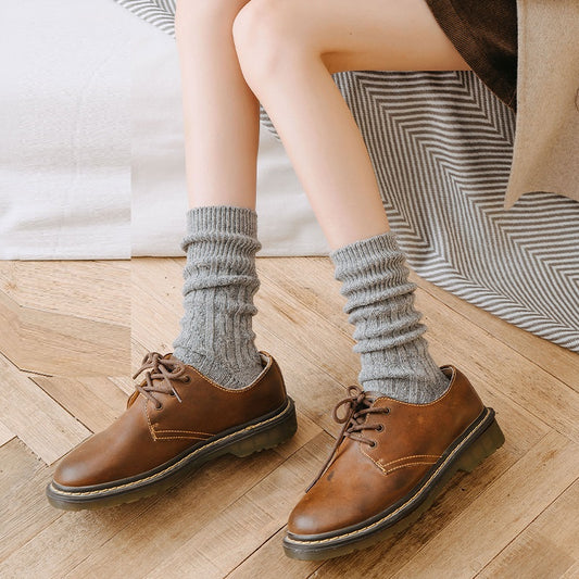 Autumn And Winter Thickened Keep Warm Pure Color Retro Stockings