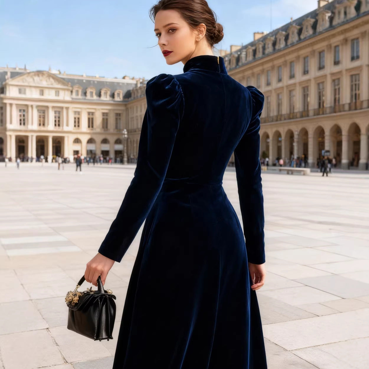 New Elegant Solid-color Velvet Dress For Women