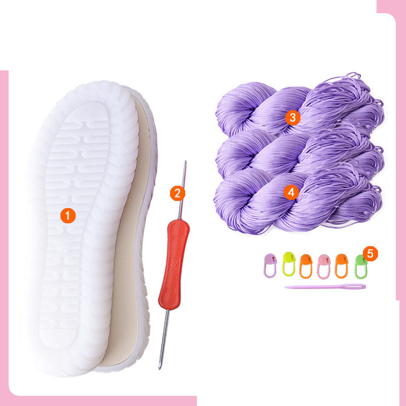 Handwoven Hollow Thread Crystal Sole Bean Shoe Material Bag