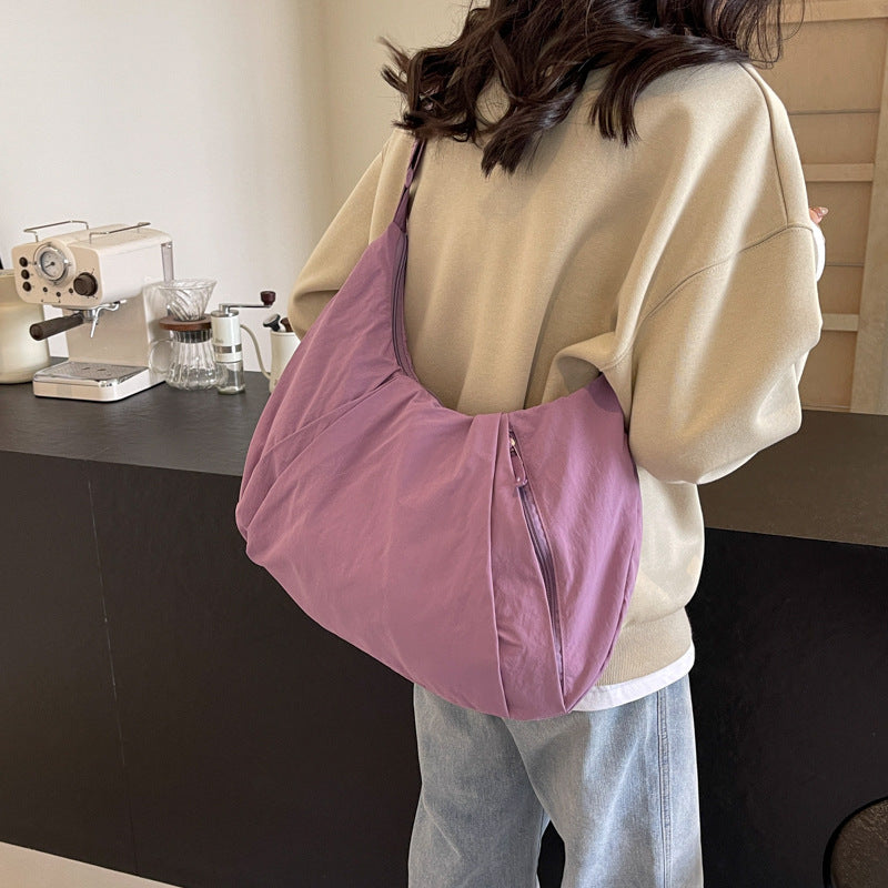 Brand-new Solid-color Nylon Crossbody Bag For Multi-functional Casual Wear