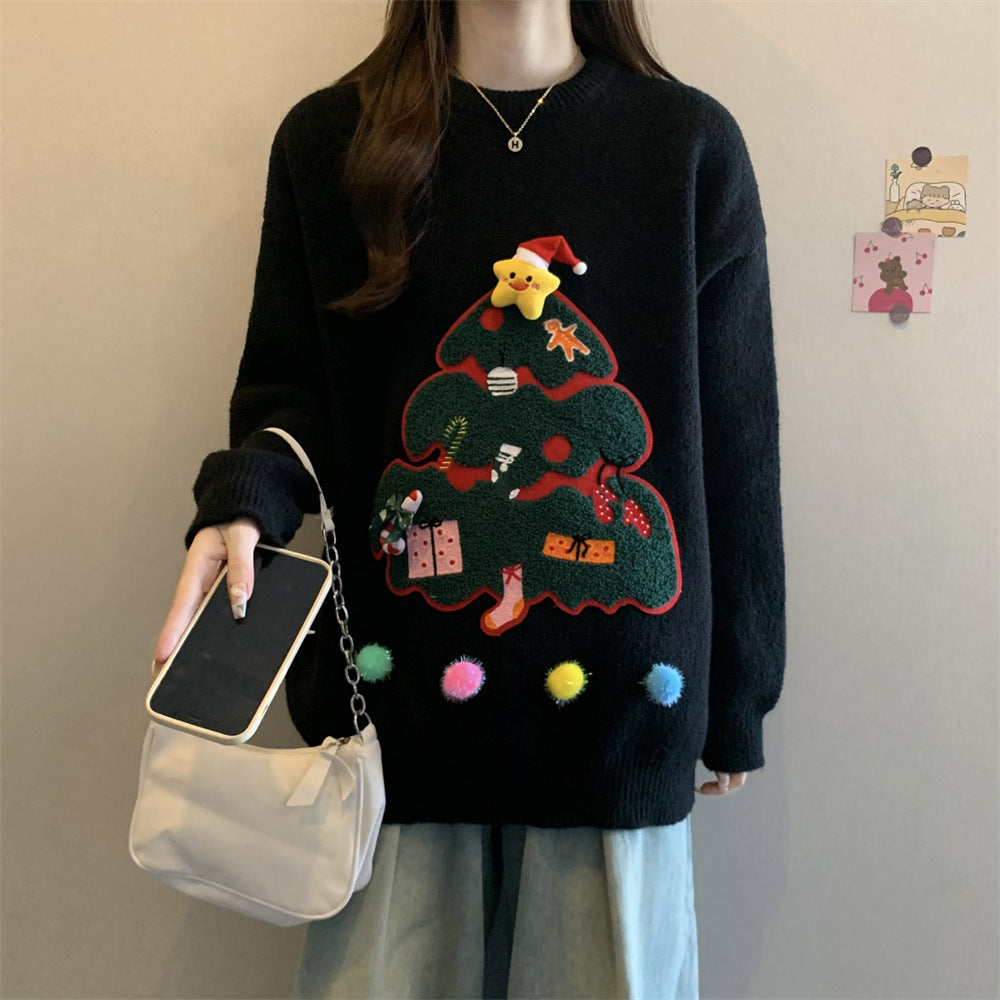 Women's Casual Versatile Round Neck Knit Sweater