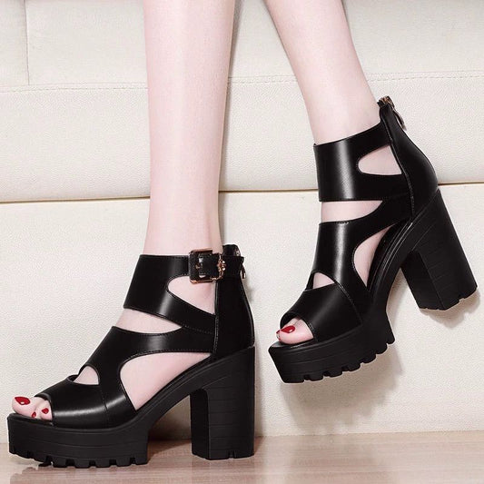 Chunky Waterproof Versatile Hollow-out Sandals