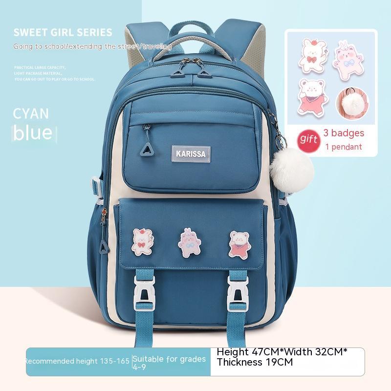 Girls' Waterproof Backpack Wear-resistant Large Capacity