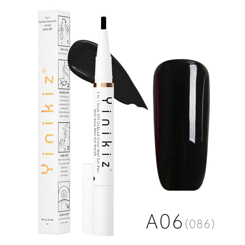 Et-Trins Neglelim Lazy Pen Hvid Tre-i-én UV Neglelak Praktisk Og Hurtig Begynder Manicure
