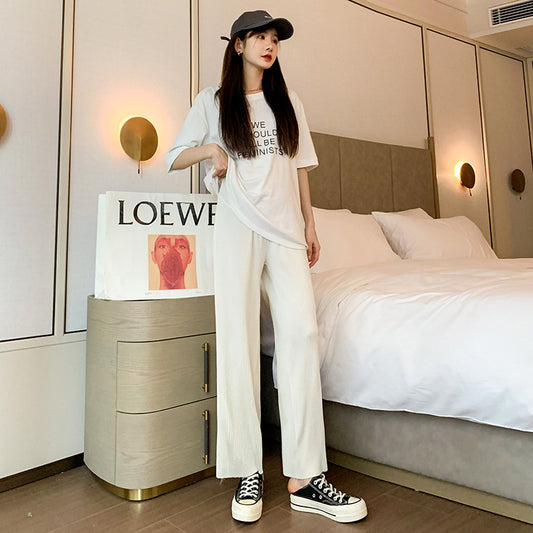 Pregnant Women's Wide Leg Pants Loose And Slim Pleated