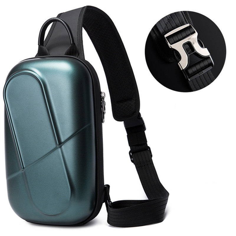 Men's Fashion Casual PC Hard Shell Anti-crush Chest Bag
