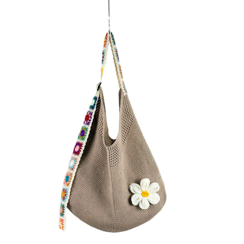 Women's Woven Shoulder Bag Hollow Flower
