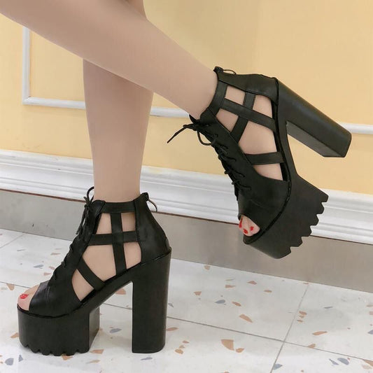 High Heeled Waterproof Platform Sandals
