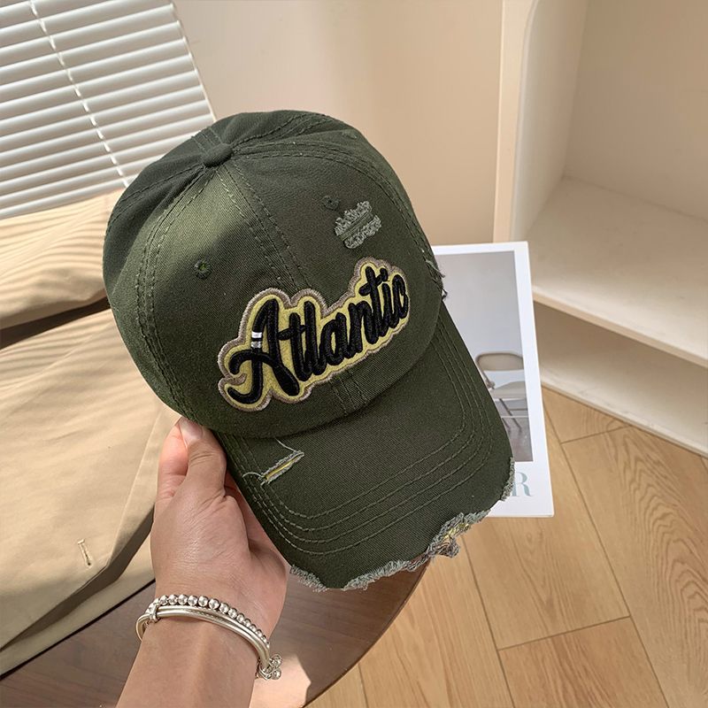 Broken Letter Women's Soft Top Wide Brim Big Headband Versatile Duck Tongue Hat