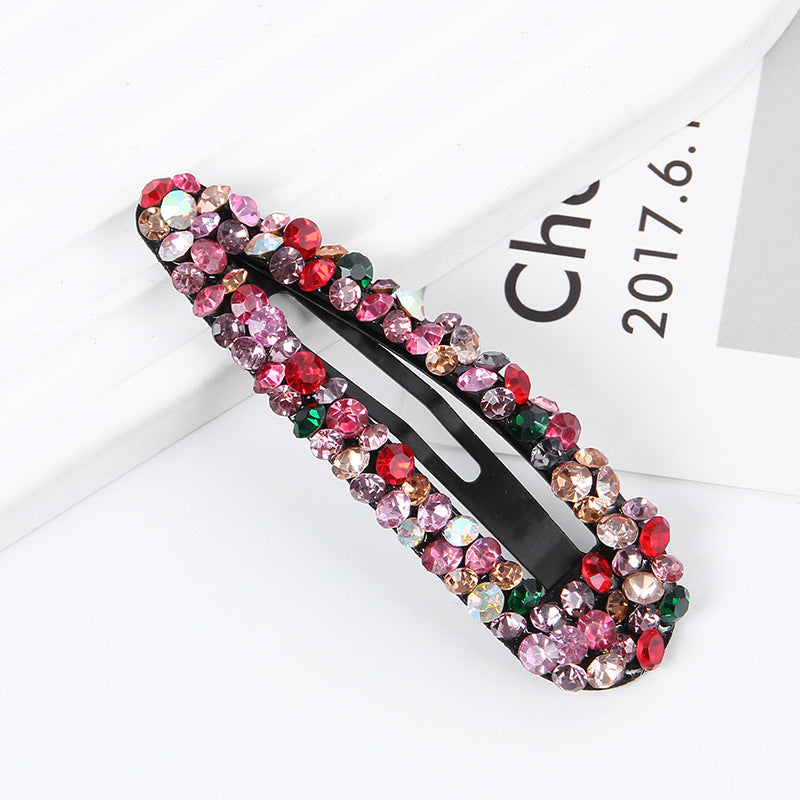 Diamond Colorful Crystals Rectangular BB Clip Break Hair Side Bang Clip