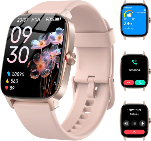 Smart Watch for Men Women with Bluetooth Call & AI Voice, 1.85" HD Fitness Tracker with Heart Rate Spo2 Sleep Monitor, 100+ Sports Modes, Mini Games, IP68 Waterproof Smartwatch for Android Ios Phones