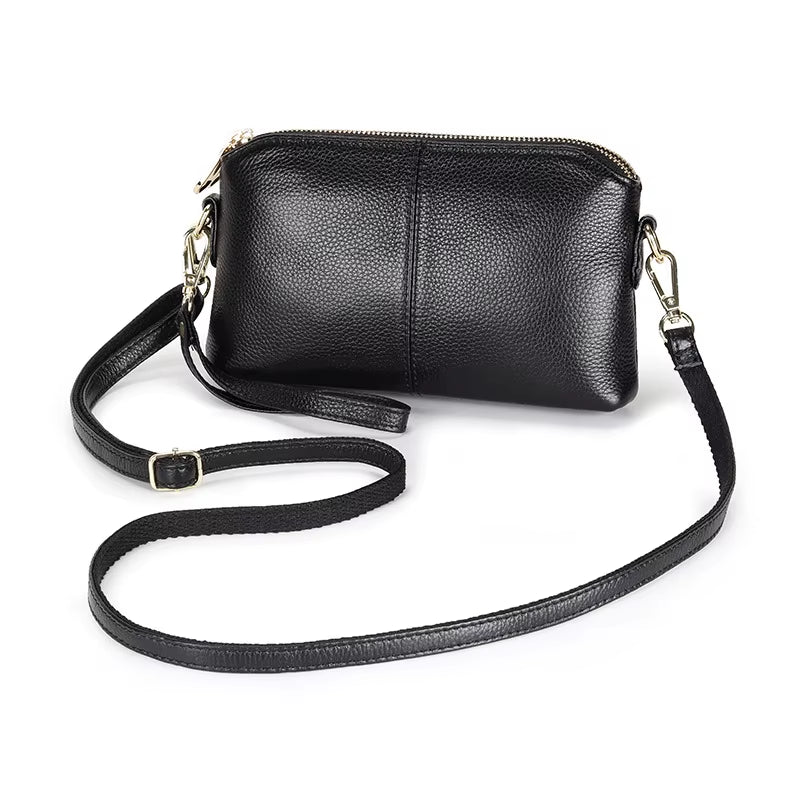 2024 Women's Genuine Leather Shoulder Bags - High-Quality Cow Leather Messenger, Clutch, and Crossbody Bags